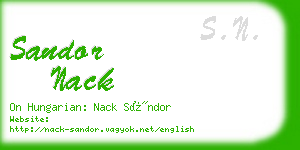 sandor nack business card
